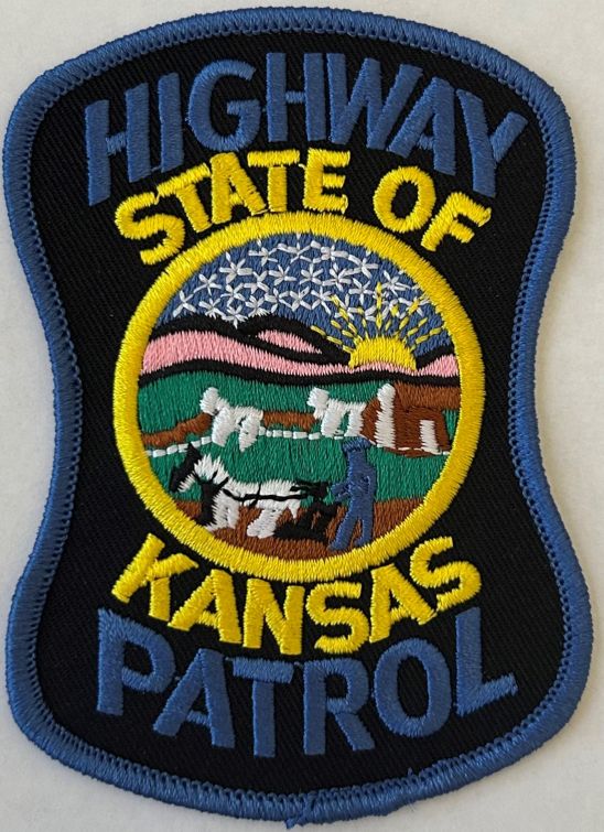 STATE of KANSAS HIGHWAY PATROL SHOULDER PATCH - SEW ON.